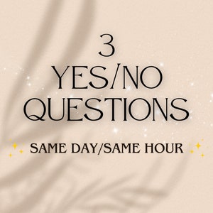 3 Yes or No Questions, Intuitive Psychic Reading, Love, Career Reading, Highly Accurate, In Depth, Detailed, Fast Delivery