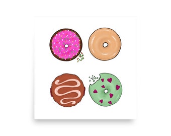 Do You Donut - Art Illustration Poster Print | Kitchen, Dining, Bakery, Restaurant Wall Decor / Gifts for Chefs, Bakers, Foodies, Food Lover