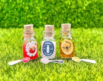 Barattoli in silicone per alimenti finti a forma di animali - ANIMALE NON INCLUSO - Accessori per bambole reborn