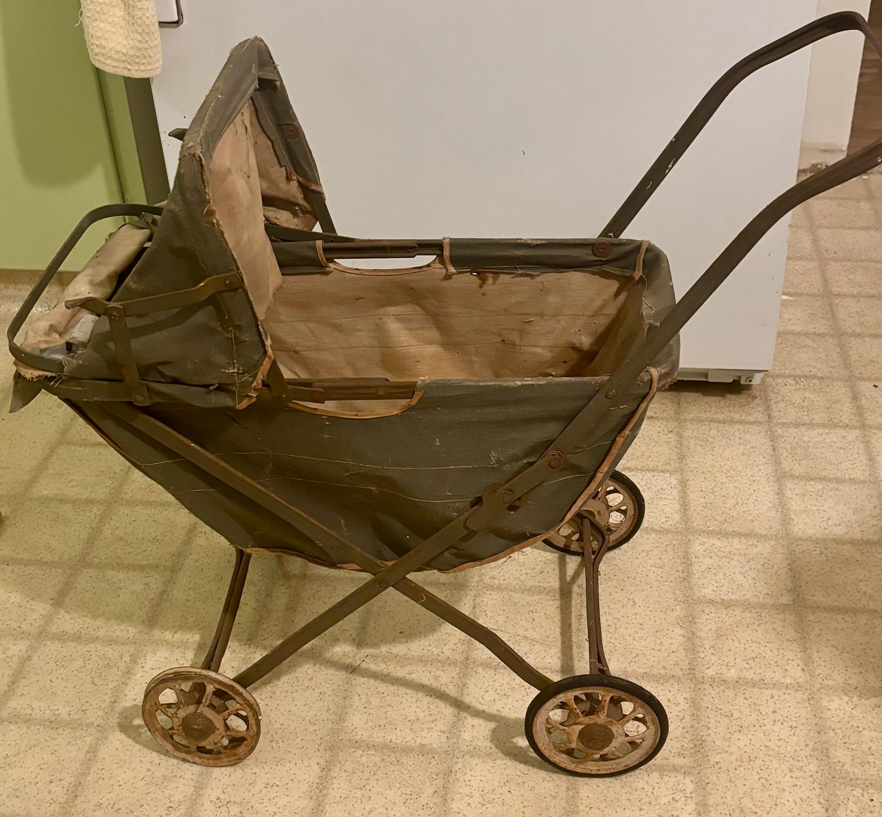 イギリスヴィンテージ 1940年 ドール乳母車 baby carriage 小