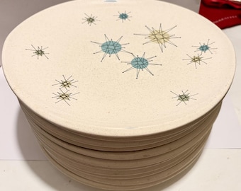 Franciscan Ware- MCM Atomic Starburst Dinner Plates 10 inch