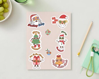 Blommor och barn estetiska julklistermärken