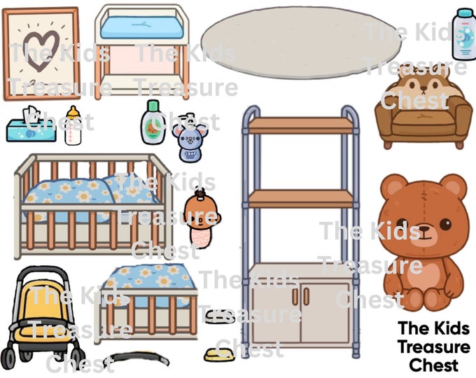 Inspirowany Toca Boca 3 Strony Papieru SLEEPOVER 1 Lalki Meble T o inspirowany-toca-boca-3-strony-papieru-sleepover-1-lalki-meble-t-o