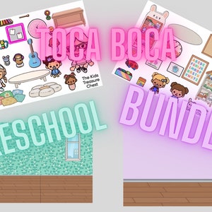 Inspired Toca Boca BUNDLE - 4 pages paper "Toddler Art / Music time/ Play date / preschool / class " / printable / downloadable / Kids Play