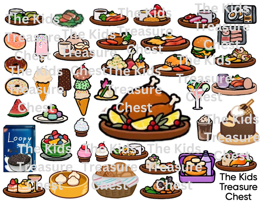 Toca Boca 1 Page Paper Food/meals/drinks/desserts/holidays