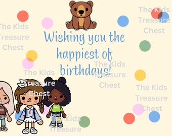 Toca Boca POSTCARDS " Birthday" printable / downloadable