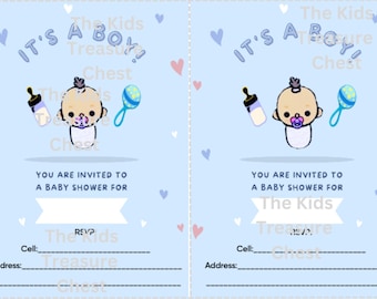 INVITATION POSTCARD Toca Boca inspired "Baby Shower- BOY" printable / downloadable