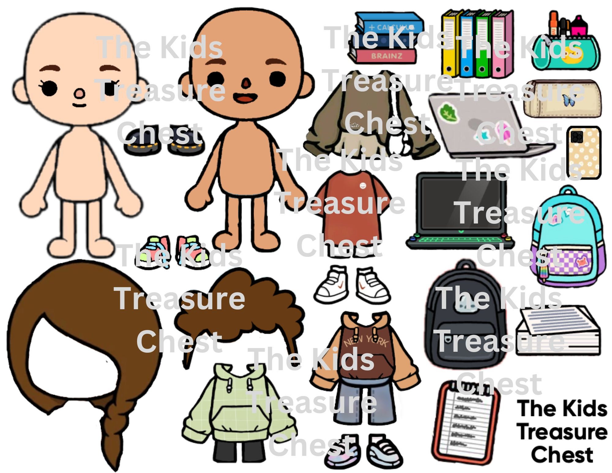 Toca Boca back to School Siblings, Friends / School / Campdoll-boy-girl