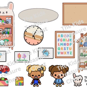 Geïnspireerd Toca Boca 2 pagina's papier "Toddler Art Play date/preschool/class" / afdrukbaar / downloadbaar / Kids Play