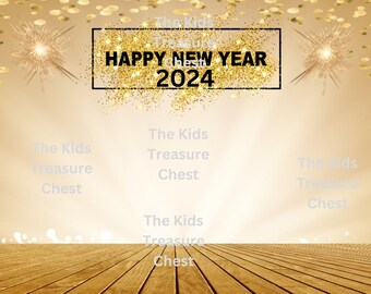 Papel inspirado de Toca Boca de 5 páginas "Año Nuevo 2024- Fiesta" fondos, comidas, bebidas, accesorios/ imprimibles / descargables / Kids Play