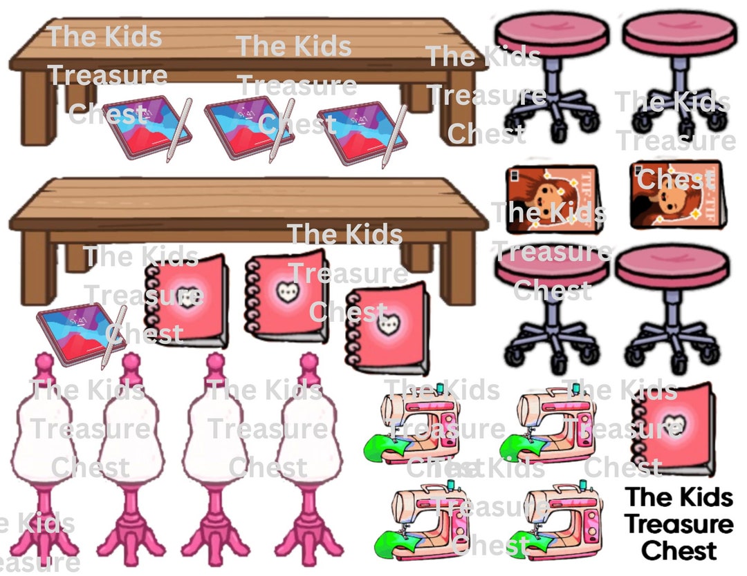 Toca Machine Toca Boca 5 Pages Paper Doll fashion Designer-clothes, Shoes, Furniture ...