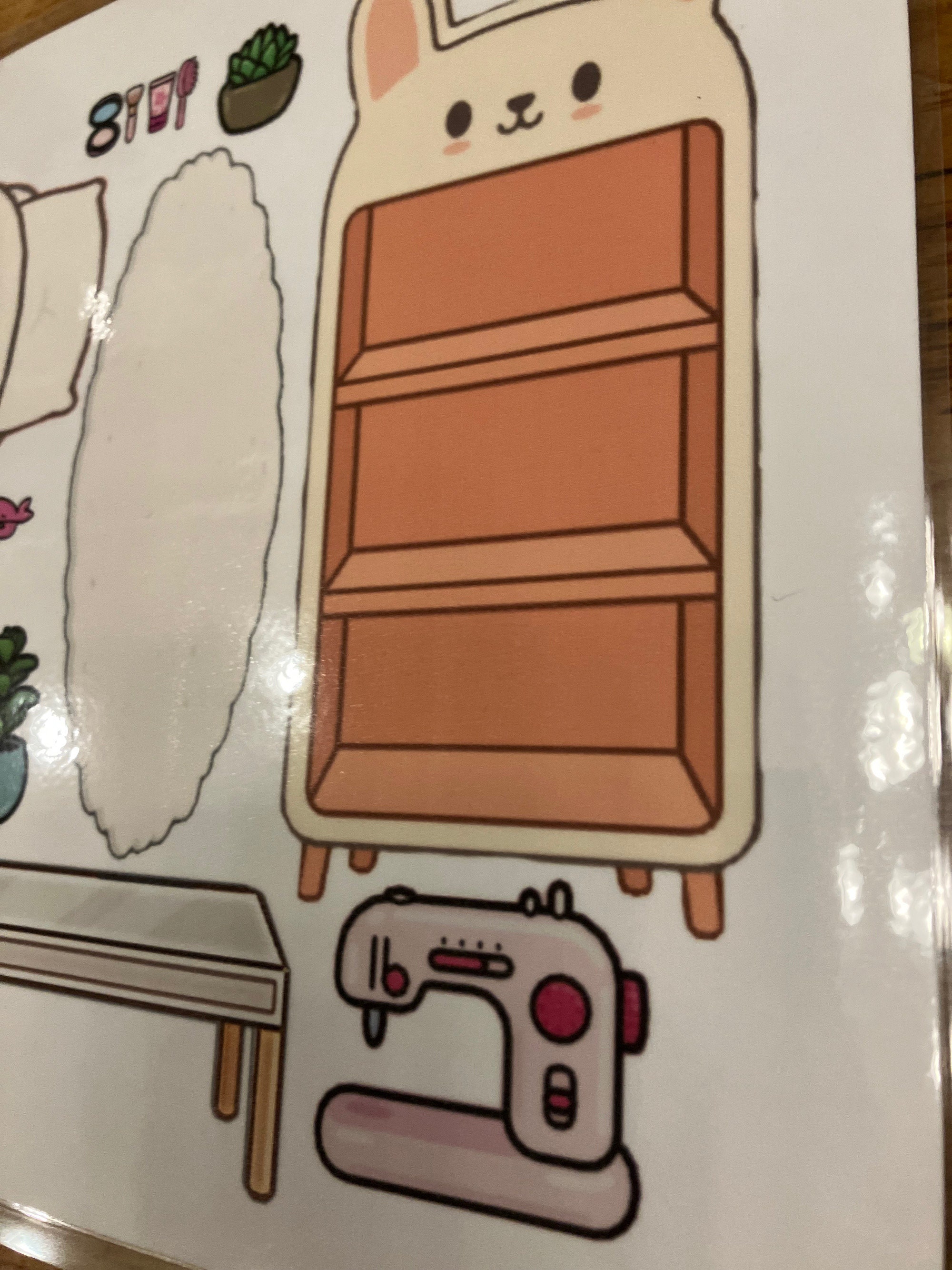 Toca Boca 2 Seiten Papierpuppe Schlafzimmer 1 Möbel, Hintergrund und ...