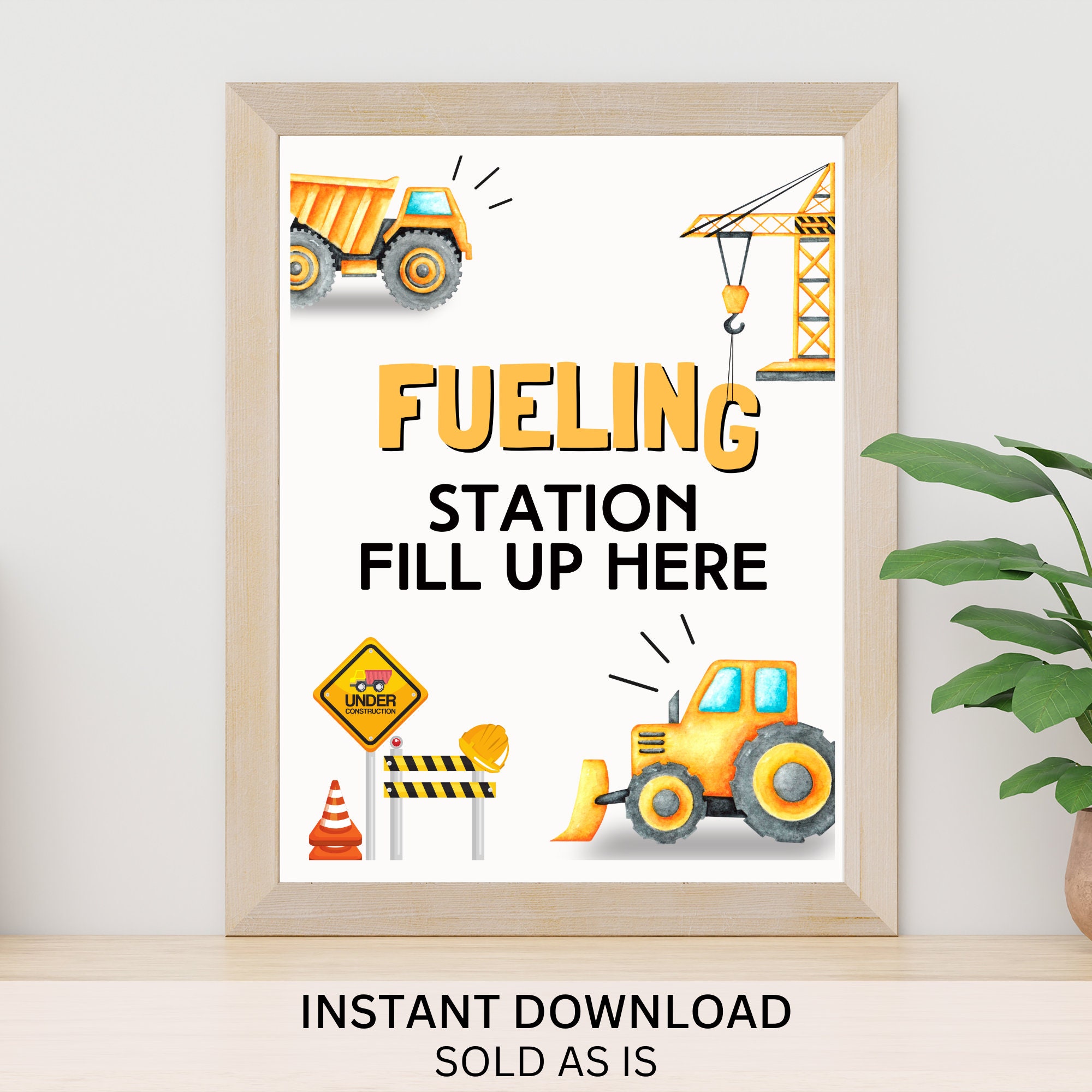 Construction Party Sign, Fueling Station Sign, Construction Birthday ...