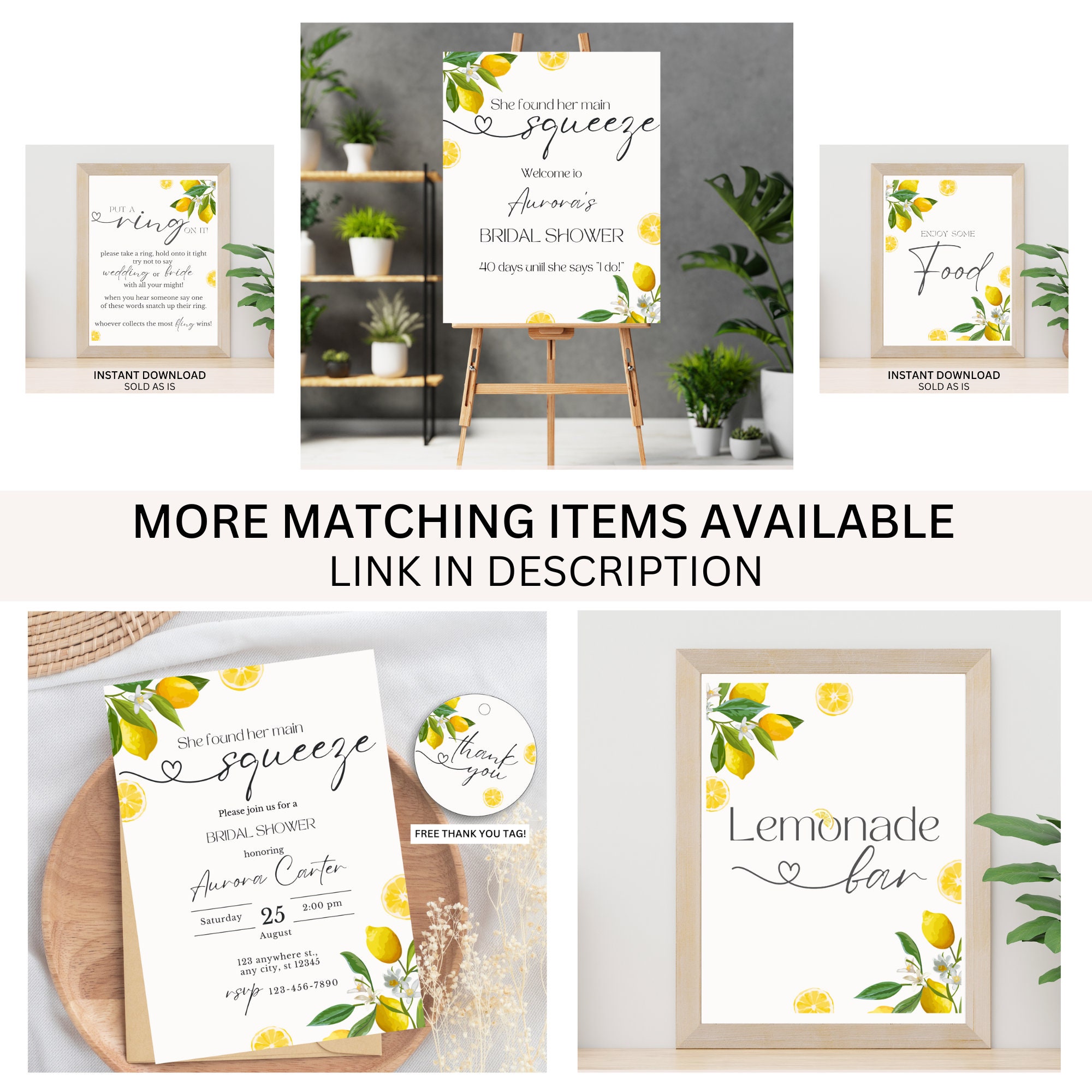 Lemon Bridal Shower Game She Found Her Main Squeeze Decor How - Etsy
