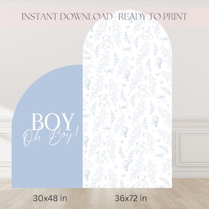 Sfondo Toile de Jouy Baby Shower Arco Sfondo Tema Orsetto Blu Baby Shower Floreale Decorazione Oh Boy Baby Shower Grande Decorazione Baby in Bloom