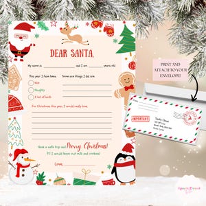 Brief an den Weihnachtsmann Druckbare Vorlage Weihnachtsmann Brief Weihnachten Briefpapier Kinder Urlaub Aktivität Digitaler Weihnachtsmann Brief Weihnachtsbrief