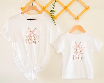 Bunny Birthday Shirt Some Bunny 1st Birthday Matching Family Shirts Some Bunny Is One Outfit Mommy and Me Shirt Family Easter Party