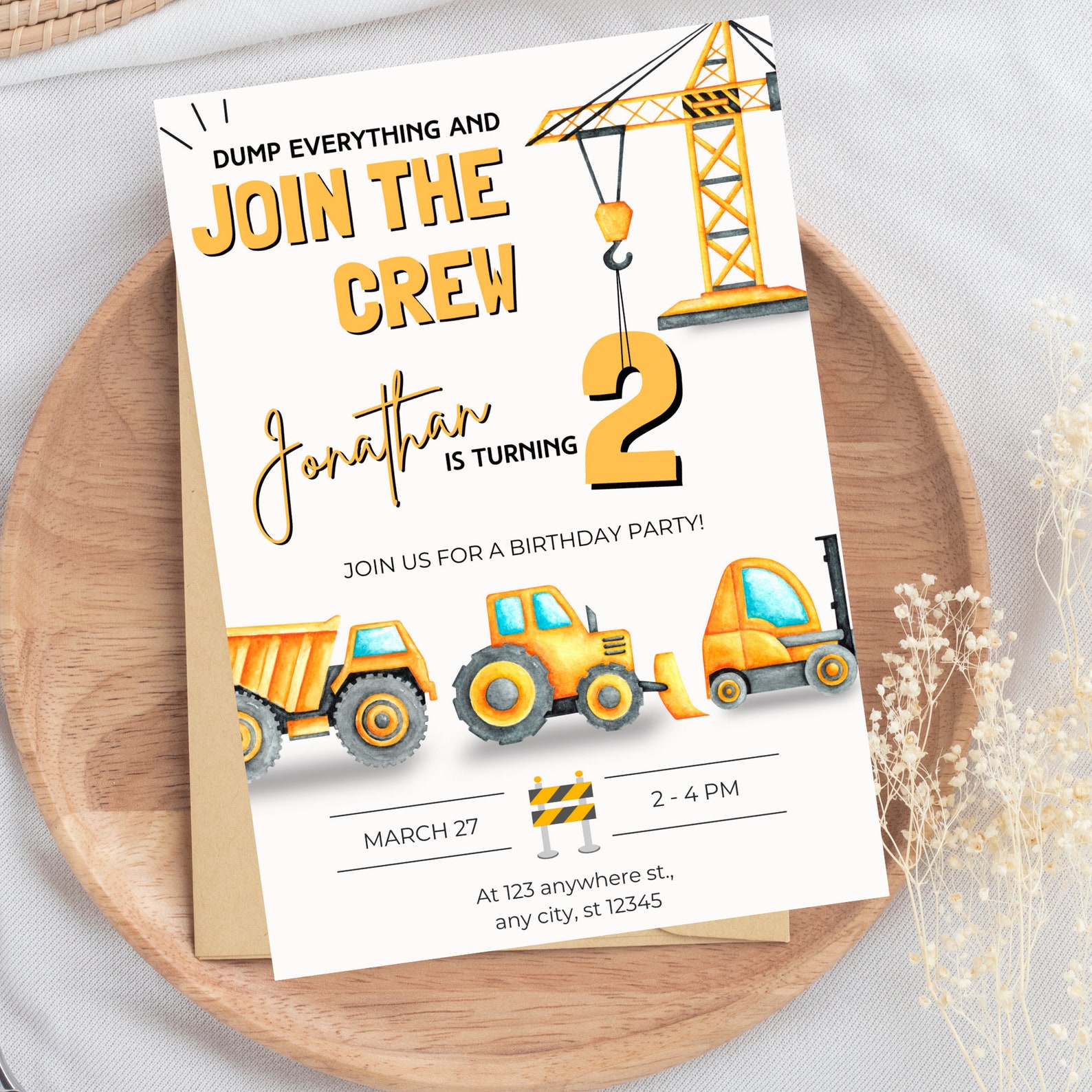 Construction Party Decorations BUNDLE, Dump Truck Party Birthday Package, Boy Bundle Party