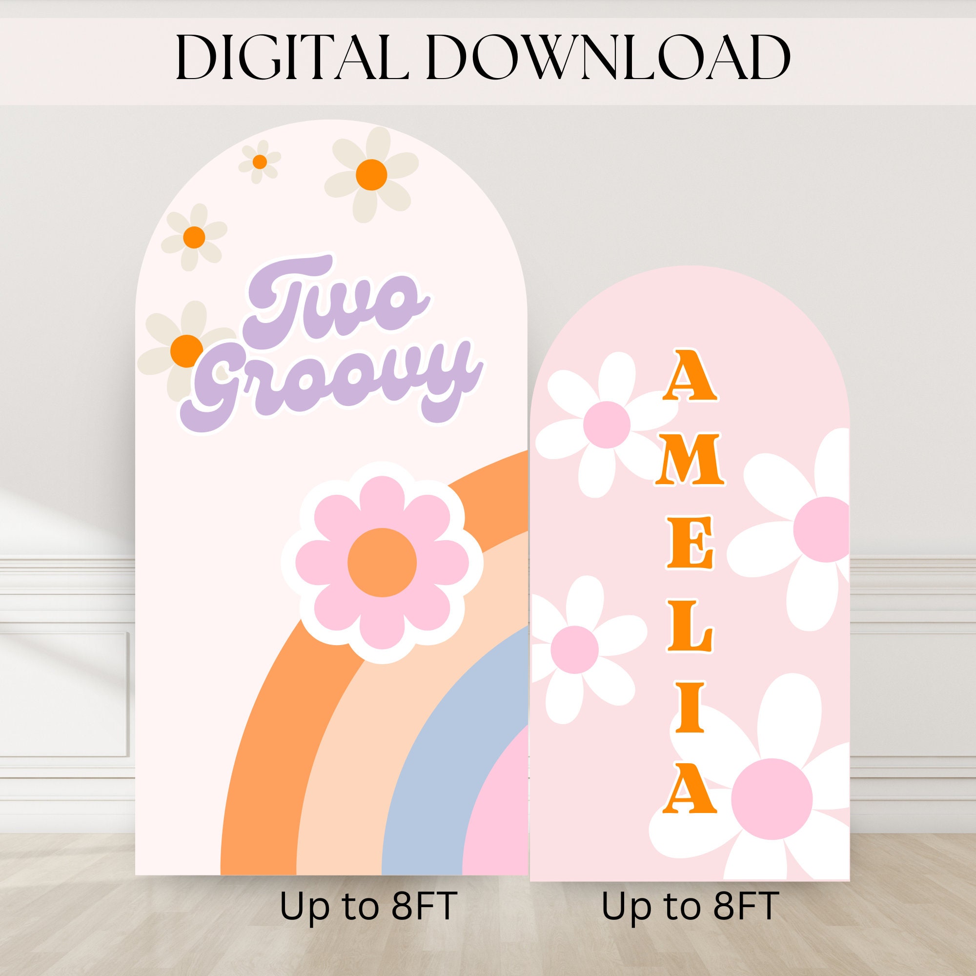 Party Backdrop Groovy Birthday Background Groovy Party Decorations Yard Sign Digital Download BP526