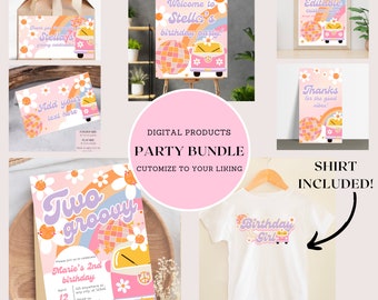 Groovy Birthday Party Bundle Groovy Shirt Birthday Shirt Party Package Boho Retro Hippie Birthday Daisy Family Matching Shirt BP542