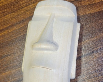 Moai sculpture from Easter island. Hand carved. Basswood