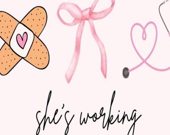 Nurse - She's Working Embroidery Design