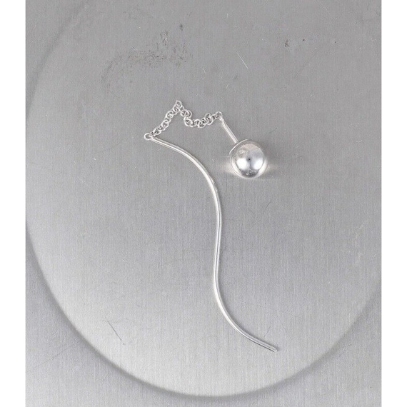14K White Gold Threader Dangle Earrings Designer … - image 8
