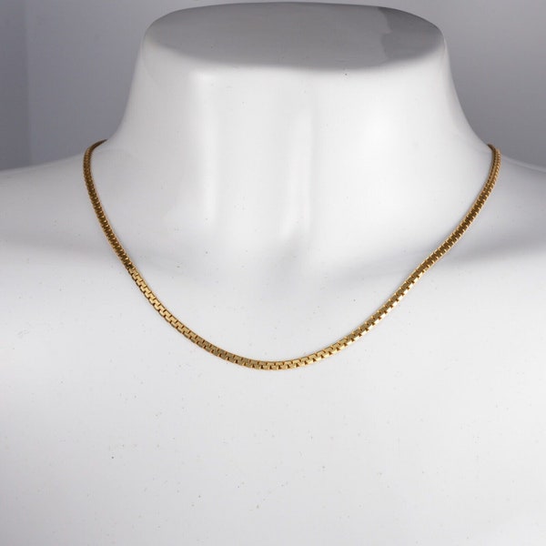 14K Yellow Gold Boston Link Fancy Chain Necklace Uno-A Erre Italy Fine Estate