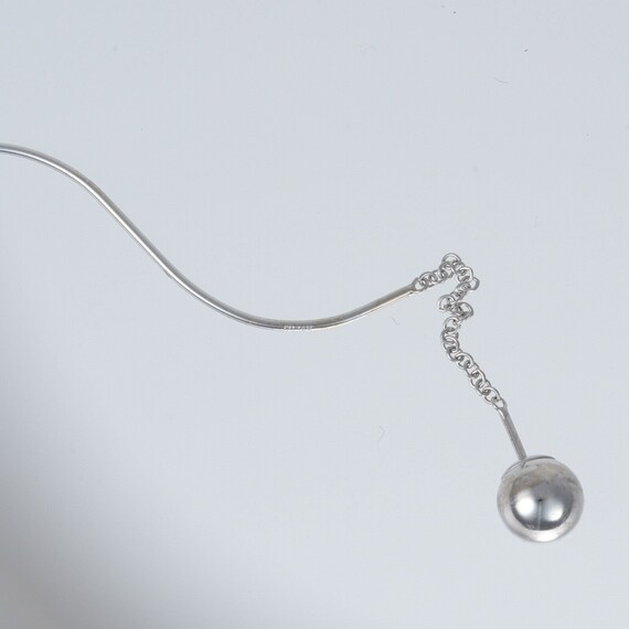 14K White Gold Threader Dangle Earrings Designer … - image 9