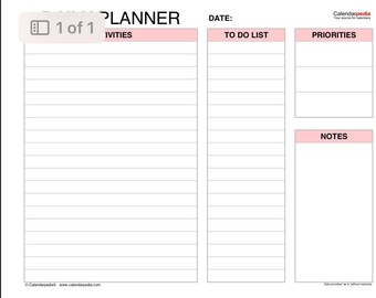 Daily Planner Printable - Etsy