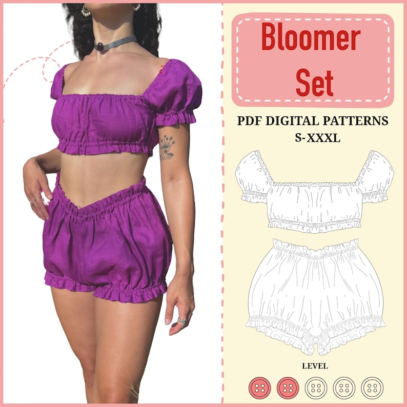 Bloomer Set PDF Pattern | S-XXXL | Video Tutorial | A4 and Full Size - Etsy