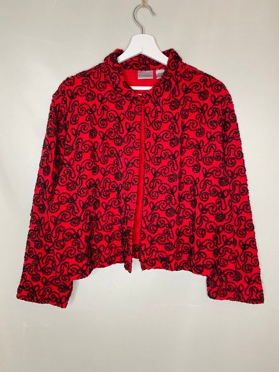 Red and Black Swirl Button Up - image 2