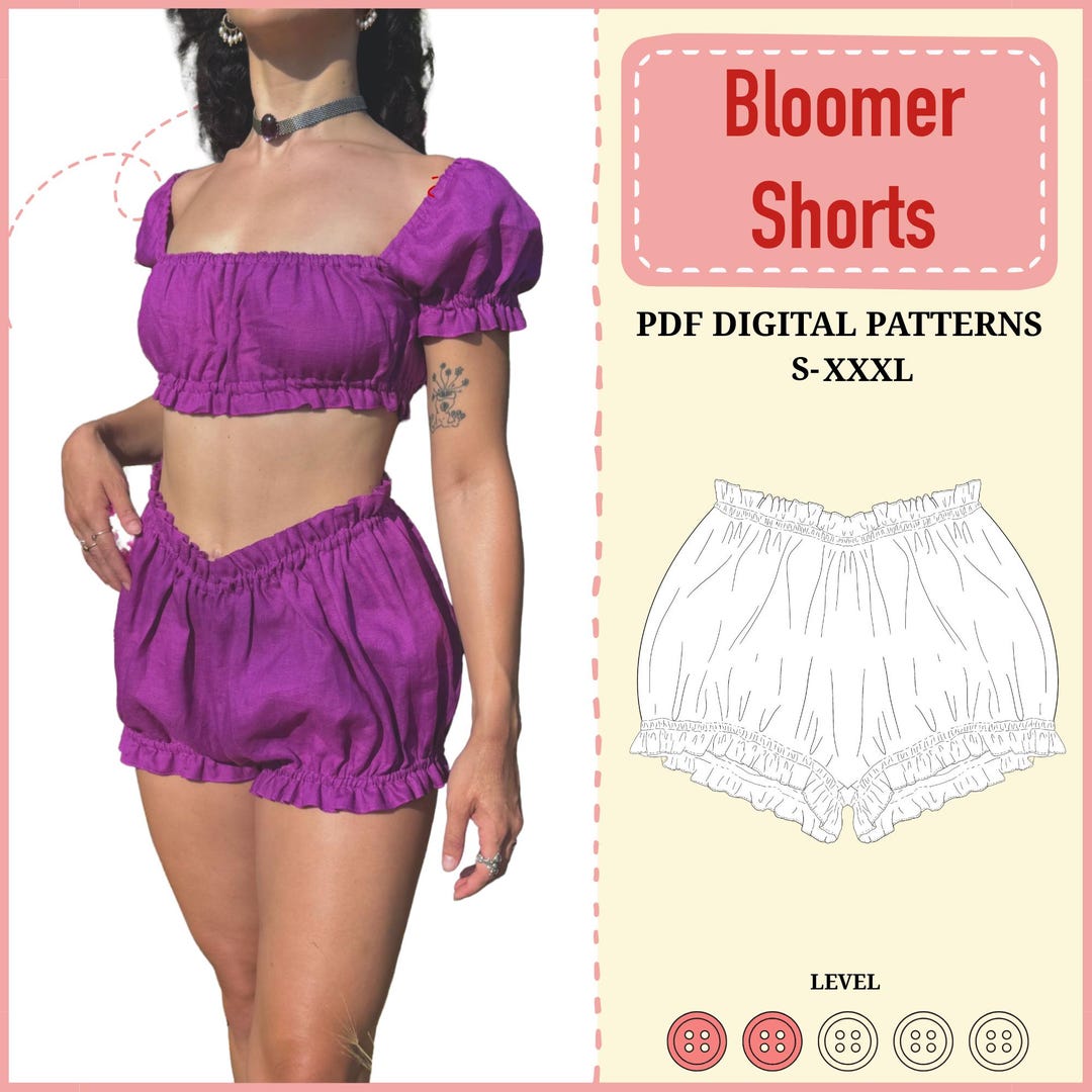 Bloomer Short PDF Pattern | S-XXXL | Video Tutorial | A4, Full, Letter ...