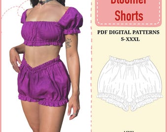 Bloomer Short PDF Pattern | S-XXXL | Video Tutorial | A4, Full, Letter Size