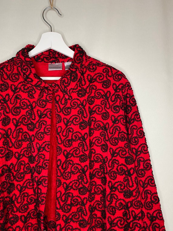 Red and Black Swirl Button Up - image 1