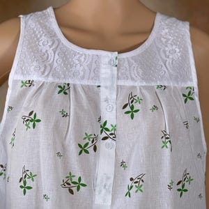 Cotton Vintage Style Nightgown, Modest Nightgown, Button up Nightgown, Cotton Sleepshirt, Cute Nightgown, 1930s Nightgown