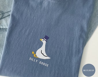 Silly Goose Shirt Embroidered Shirt Comfort Colors Silly Goose Sweatshirt Silly Goose University Silly Goose Embroidery Design Silly Shirt