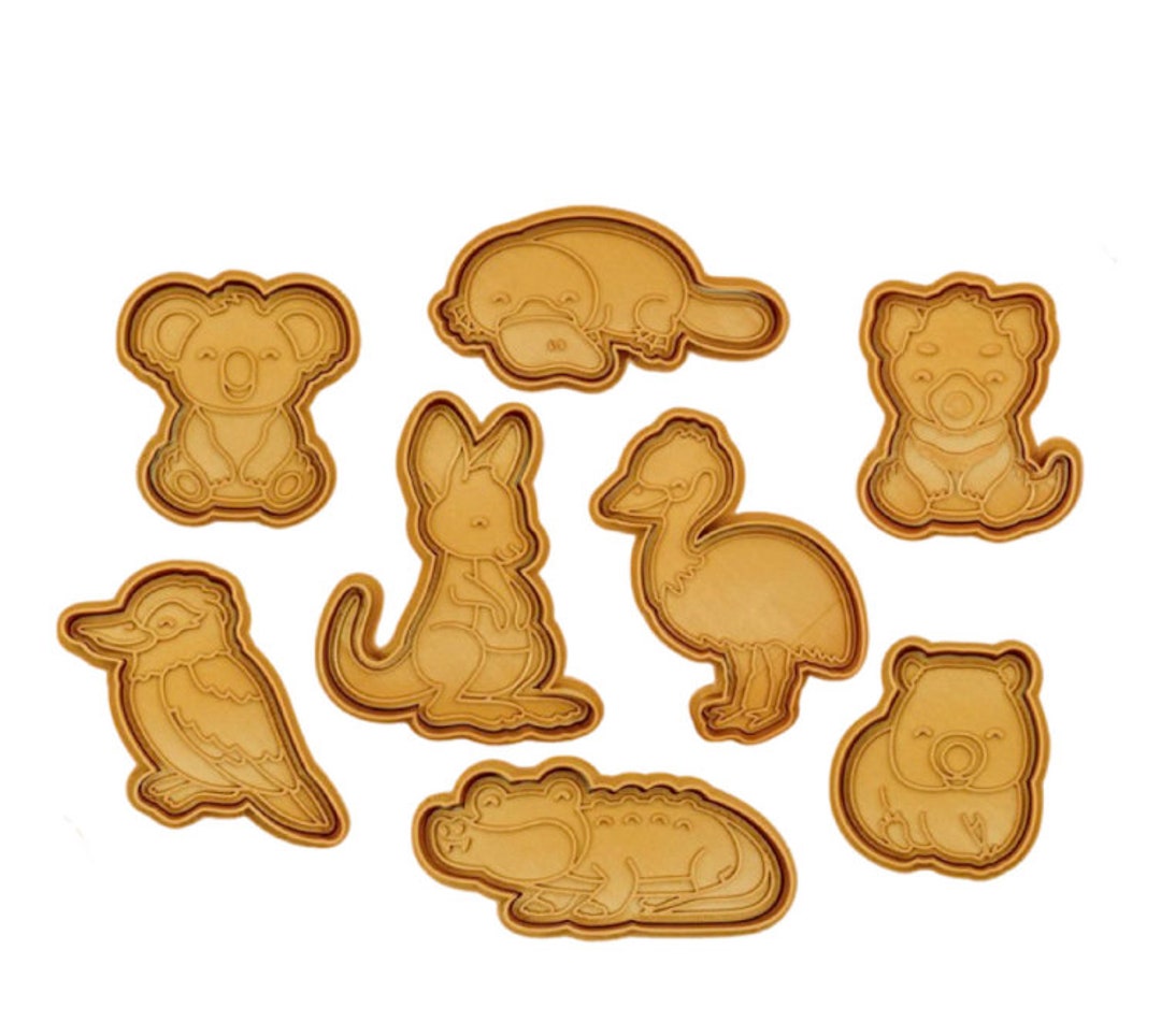 Australian Animals Cookie Cutter Stamp Koala Crocodile Etsy