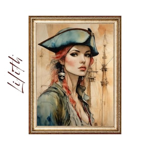 Anne Bonny Poster. Print, Pirate, Caribbean, Mary Read, Pirates, Revenge, Black Sails, Pirate, Pirate Poster, Pirate Art | 300541