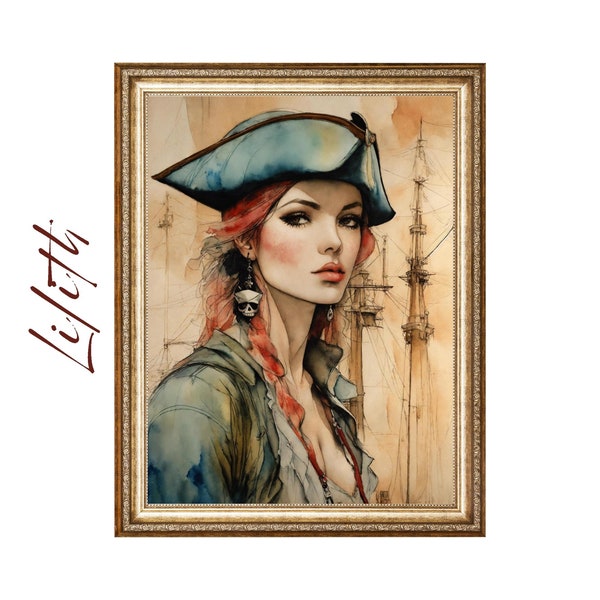 Anne Bonny Poster. Druck, Piratin, Karibik, Mary Read, Piraten, Revenge, Black Sails, Pirat, Piraten Poster, Piraten Kunst | 300541