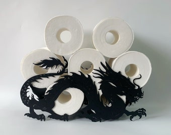 Chinese dragon toilet paper holder, toilet paper storage rack, iron art, small space storage