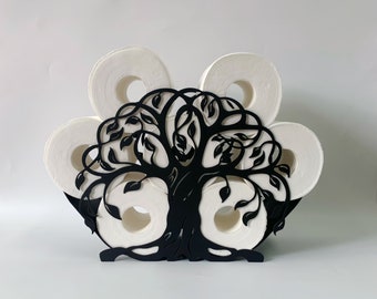 Porte-papier hygiénique en forme d'arbre, support de rangement pour papier hygiénique, oeuvre d'art en fer, petit espace de rangement