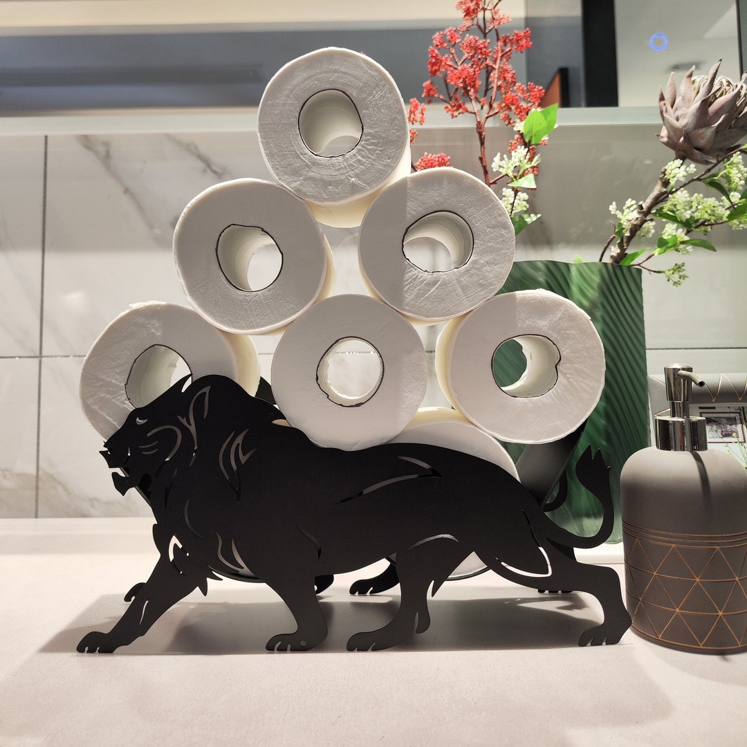 Lion Toilet Paper Holdertoilet Paper Storagefreestanding Etsy
