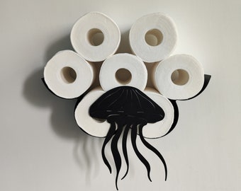 Jellyfish Toilet Paper Holder, Toilet Paper Organizer, Wall Mounted Toilet Paper Organizer，Small space storage