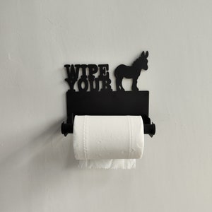 Cute donkey Iron Wall Mounted Toilet Paper Holder - Handmade Toilet Paper Holder-Industrial Modern Toilet Roll Holder