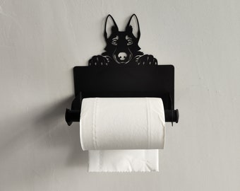 Dog Iron Wall Mounted Toilet Paper Holder - Handmade Toilet Paper Holder-Industrial Modern Toilet Roll Holder