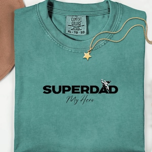 スーパーパパ 父の日 ユニセックス Tシャツ、快適な色、誕生日プレゼント、スーパーヒーローパパTシャツ、お父さんへのプレゼント、グラフィックTシャツ、面白いパパシャツ