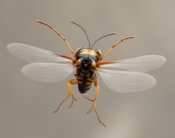 Cicada Wasp Graphic Tee: Nature-Inspired Men's Cotton T-Shirt
