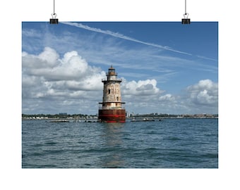Lighthouse at Stamford Matte Poster, Nautical Coastal Wall Art