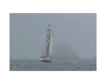 Newport RI Sailing Print: Coastal Ocean Mist Wall Art